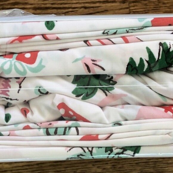 CATH KIDSTON Ditsy Deer Christmas QUEEN Sheet Set - Cotton / Retro Design - Picture 5 of 6